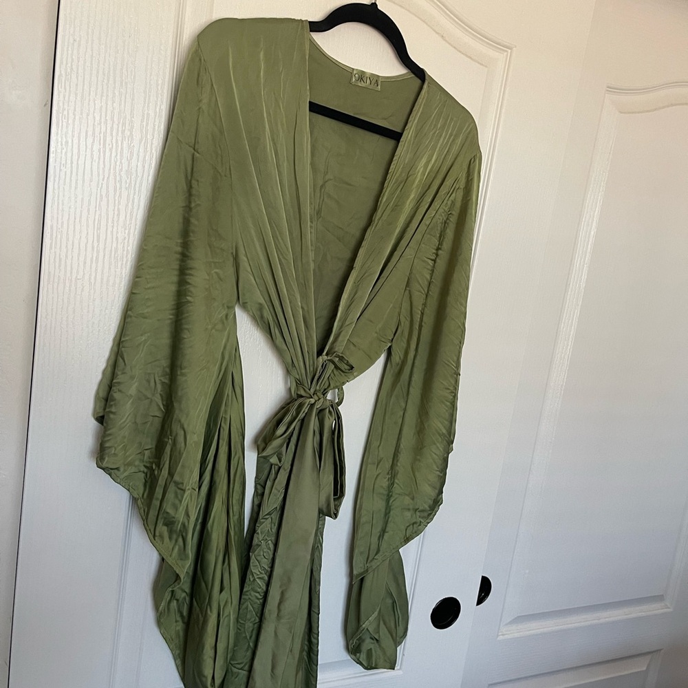 Olive Green Women's Kimono Robe